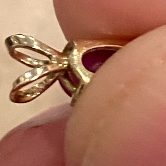 14k Yellow Gold Natural Ruby Pendant - Picture 4 of 4